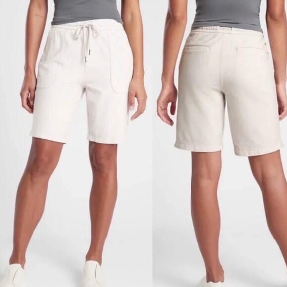 ATHLETA Cream Farallon Bermuda High Waisted Cotton Casual Travel Shorts Size 2 - Picture 11 of 12